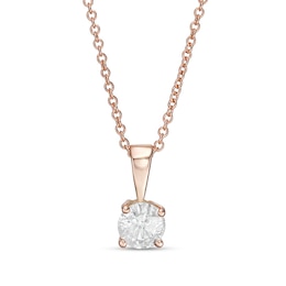 0.38 CT. Diamond Solitaire Pendant in 10K Rose Gold (I/I3) - 18"