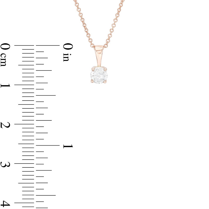 0.18 CT. Diamond Solitaire Pendant in 10K Rose Gold (I/I3)