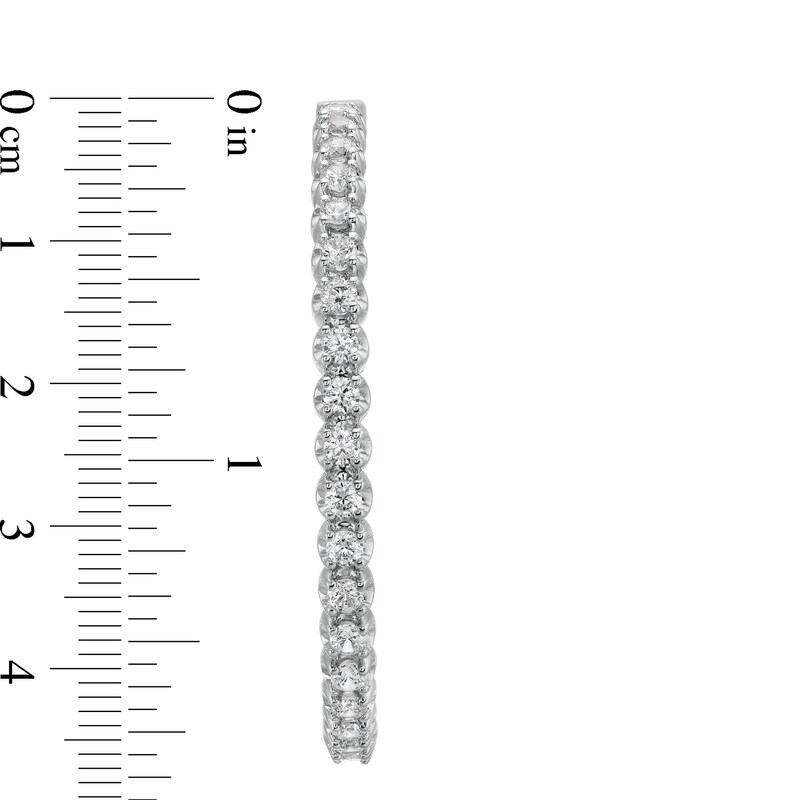 Main Image 3 of Italian Gold 4.00 CT. T.W. Certified Inside-Out Hoop Earrings in 18K White Gold (I/SI2)