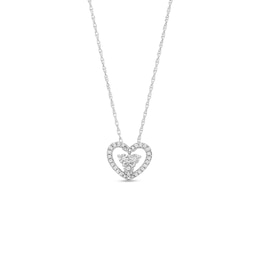 0.10 CT. T.W. Diamond Heart Pendant in Sterling silver