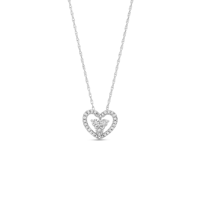 0.10 CT. T.W. Diamond Heart Pendant in Sterling silver|Peoples Jewellers