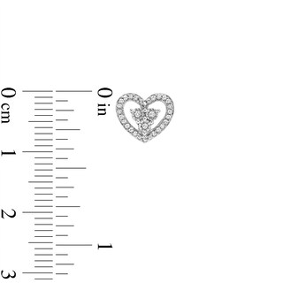 0.15 CT. T.W. Diamond Heart Stud Earrings in Sterling silver