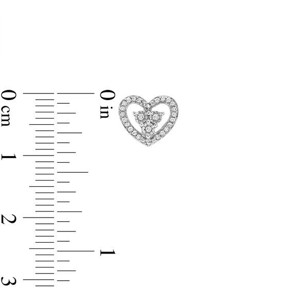 0.15 CT. T.W. Diamond Heart Stud Earrings in Sterling silver