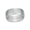 Men's 8.0mm Engravable Brush-Finish Comfort-Fit Wedding Band in 14K White Gold (1 Line)
