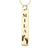 Thumbnail Image 1 of Engravable Name Baby Footprint Vertical Bar Pendant in 10K White, Yellow or Rose Gold (1 Image and 2 Lines)