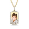 Thumbnail Image 1 of 1.06 CT. T.W. Diamond Frame Engravable Photo Dog Tag Pendant in 10K Gold (1 Image and 4 Lines) - 24"