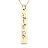 Thumbnail Image 1 of Engravable Your Own Handwriting Vertical Bar Pendant in 10K White, Yellow or Rose Gold (1 Image and Line)