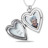 Thumbnail Image 3 of Engravable Enamel Rose Floral "I Love You" Photo Heart Locket in Sterling Silver (1-2 Images and 3 Lines)