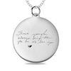 Thumbnail Image 1 of Engravable Your Own Handwriting Disc Pendant in 10K White, Yellow or Rose Gold (1 Image and 4 Lines)