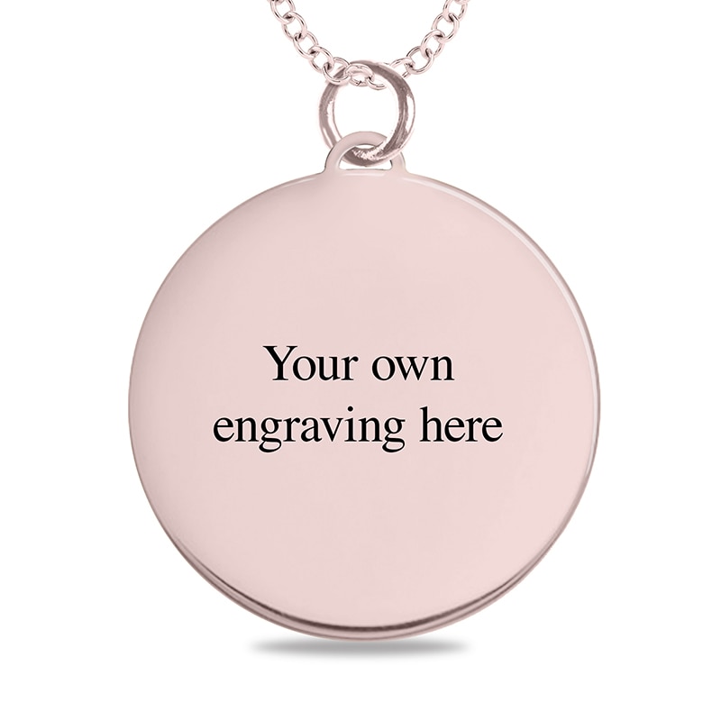 Main Image 3 of Engravable Your Own Handwriting Disc Pendant in 10K White, Yellow or Rose Gold (1 Image and 4 Lines)