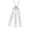 Thumbnail Image 3 of Engravable Your Own Handwriting Triple Vertical Bar Pendant in Sterling Silver (3 Images and 3 Lines)