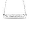 Thumbnail Image 3 of Engravable Cut-Out Heart Your Own Handwriting Bar Necklace in Sterling Silver (1 Image and Line)