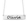 Thumbnail Image 1 of Engravable Your Own Handwriting Bar Necklace in Sterling Silver (1 Image and Line)