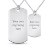Thumbnail Image 2 of Couple's Fingerprint Engravable Dog Tag Pendant Set in Sterling Silver (2 Fingerprints and 5 Lines)