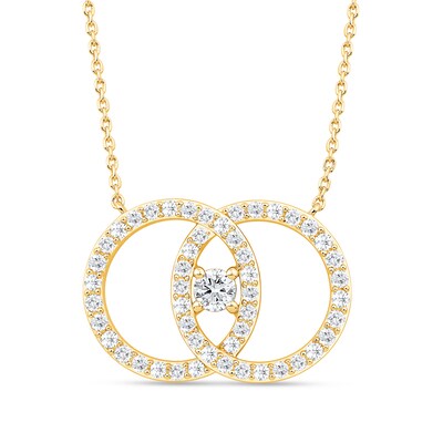 0.95 CT. T.W. Diamond Interlocking Circles Necklace in 10K Gold