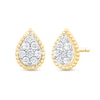 Thumbnail Image 2 of 0.23 CT. T.W. Pear-Shaped Multi-Diamond Bead Frame Stud Earrings in 10K Gold