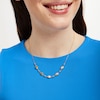 Bead Station Necklace in Hollow 18K Two Tone Gold