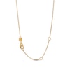 Bead Station Necklace in Hollow 18K Two Tone Gold