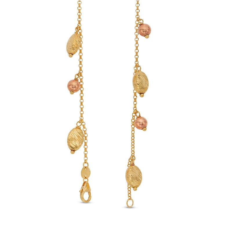 Main Image 3 of Dangle Bead Bracelet in Hollow 18K Two Tone Gold