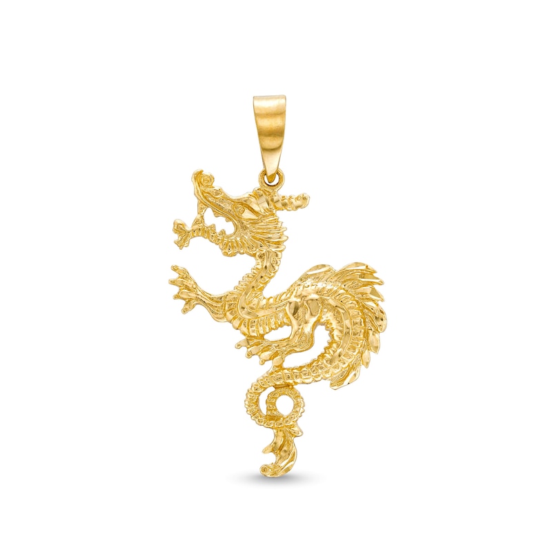 Large Dragon Necklace Charm in 10K Gold|Peoples Jewellers