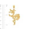 Large Dragon Necklace Charm in 10K Gold
