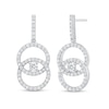 Thumbnail Image 2 of 0.95 CT. T.W. Diamond Intertwined Circle Drop Earrings in 10K White Gold