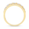 Thumbnail Image 3 of 0.95 CT. T.W. Princess-Cut and Round Diamond Border Triple Row Anniversary Band in 14K Gold