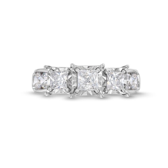 1.95 CT. T.W. Princess-Cut Diamond Past Present Future® Miracle Engagement Ring in 14K Gold