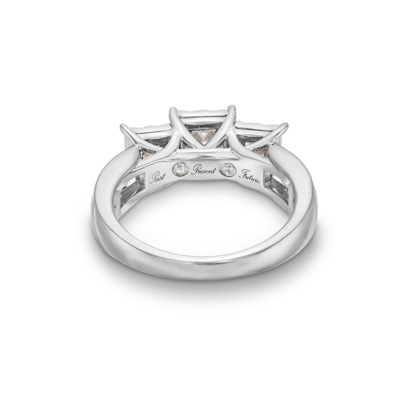 Main Image 5 of 1.95 CT. T.W. Princess-Cut Diamond Past Present Future® Miracle Engagement Ring in 14K White Gold