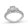 Thumbnail Image 0 of 1.45 CT. T.W. Diamond Past Present Future® Knife Edge Vintage-Style Engagement Ring in 14K White Gold