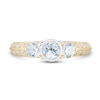 Thumbnail Image 2 of 1.45 CT. T.W. Diamond Past Present Future® Knife Edge Vintage-Style Engagement Ring in 14K Gold