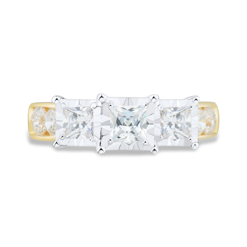 Main Image 3 of 1.95 CT. T.W. Princess-Cut Diamond Past Present Future® Miracle Engagement Ring in 14K Gold
