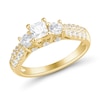 Thumbnail Image 2 of 1.23 CT. T.W. Princess-Cut Diamond Past Present Future® Double Row Engagement Ring in 14K Gold