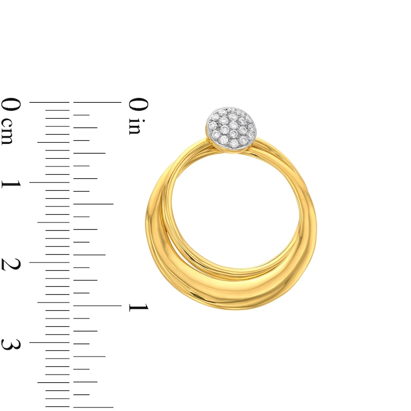 0.20 CT. T.W. Diamond Doorknocker Earrings in 18K Gold