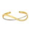 Thumbnail Image 1 of 0.25 CT. T.W. Diamond Bypass Bangle Bracelet in 18K Gold