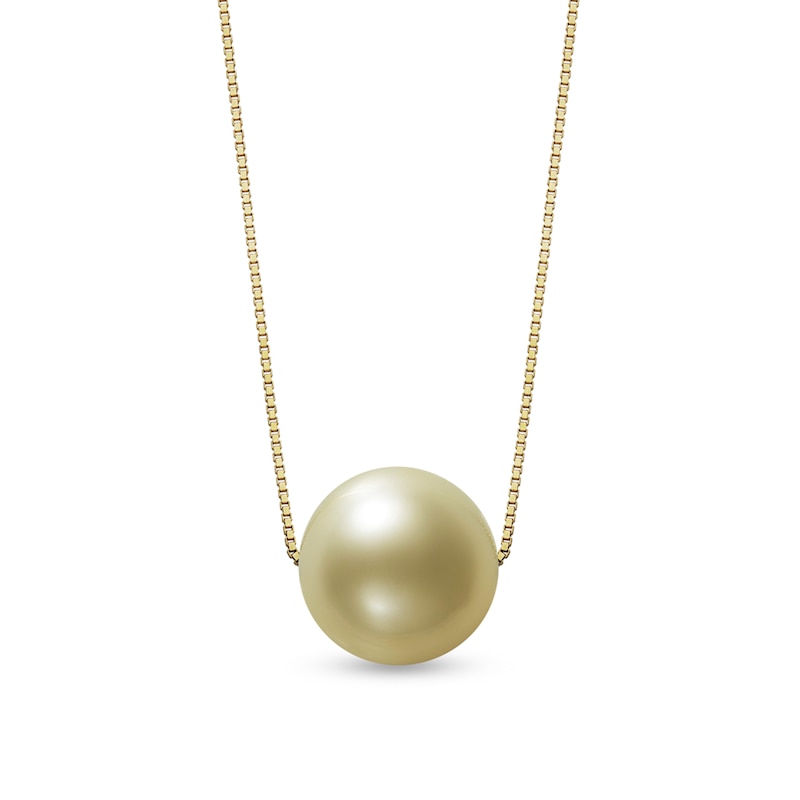 Main Image 1 of 10.0mm Golden South Sea Cultured Pearl Pendant in 14K Gold