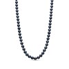 6.0mm Dyed Black Akoya Cultured Pearl Strand Necklace with Sterling Silver Clasp