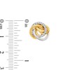 Thumbnail Image 1 of Italian Gold 0.20 CT. T.W. Diamond Knot Stud Earrings in 18K Two-Toned Gold