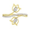 Thumbnail Image 3 of 0.16 CT. T.W. Diamond Tulip Split Shank Ring in 10K Gold