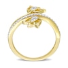 Thumbnail Image 4 of 0.16 CT. T.W. Diamond Tulip Split Shank Ring in 10K Gold
