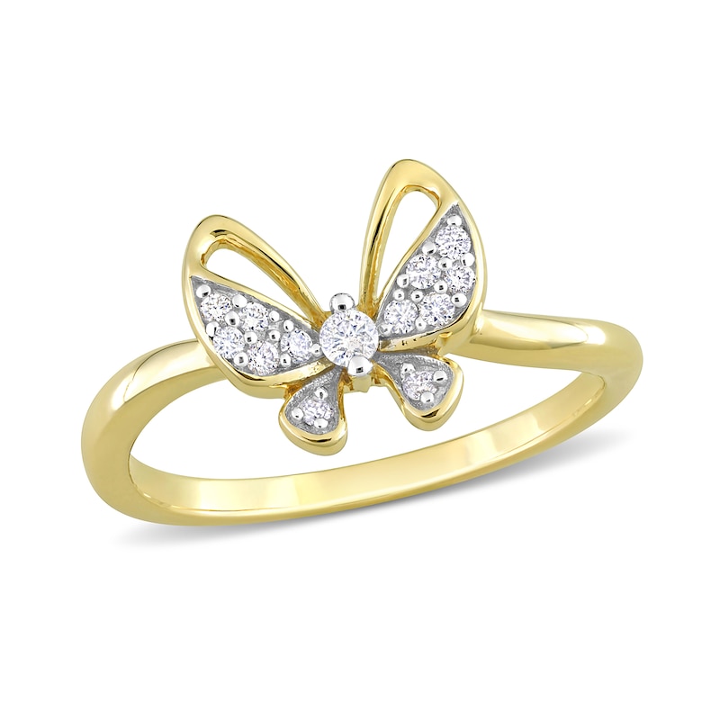 0.12 CT. T.W. Diamond Butterfly Ring in 10K Gold