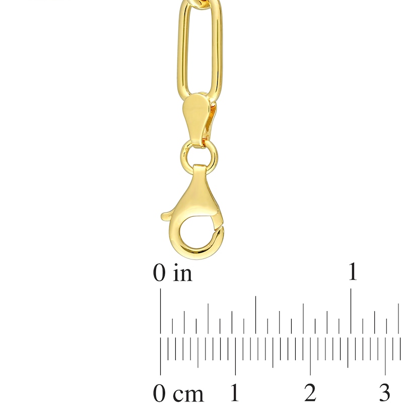 Main Image 2 of 0.16 CT. T.W. Diamond Cheval Link Charm Bracelet in Sterling Silver with Yellow Rhodium Plate
