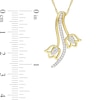 Thumbnail Image 2 of 0.15 CT. T.W. Diamond Tulip Pendant in 10K Gold