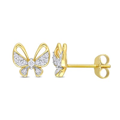 0.14 CT. T.W. Diamond Butterfly Stud Earrings in 10K Gold
