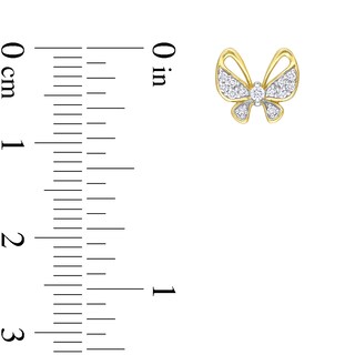 0.14 CT. T.W. Diamond Butterfly Stud Earrings in 10K Gold