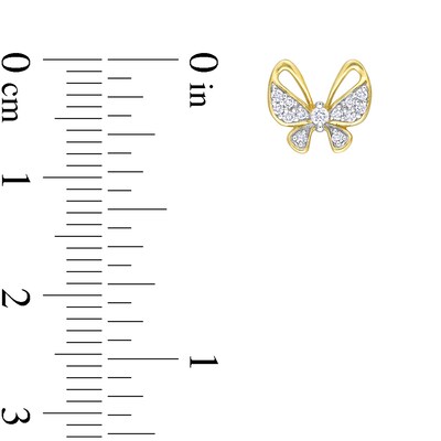 0.14 CT. T.W. Diamond Butterfly Stud Earrings in 10K Gold