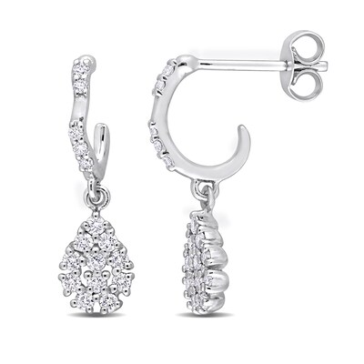 0.41 CT. T.W. Diamond Pear Frame Drop Earrings in 14K White Gold