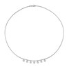 Thumbnail Image 2 of 0.28 CT. T.W. Diamond Flower Frame Station Necklace in 14K White Gold