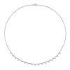 0.59 CT. T.W. Diamond Scallop Edge Necklace in 14K White Gold