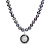 Thumbnail Image 1 of Men's 7.0-7.5mm Black Freshwater Cultured Pearl Compass Necklace in Sterling Silver